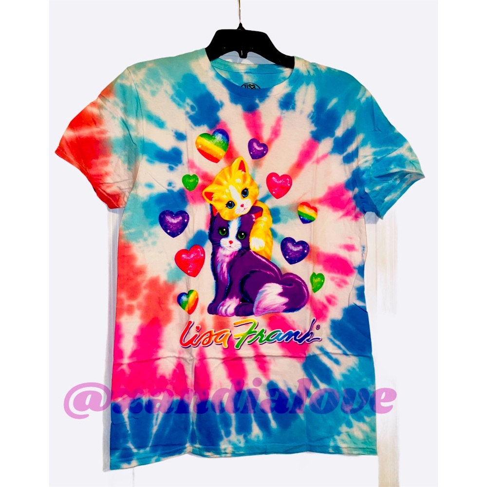 Sale!! NEW Lisa Frank cats XOXO Kitten tie dye tee XL,2X,L - Picture 3 of 9